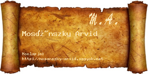 Mosánszky Arvid névjegykártya